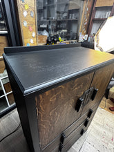Vintage Oak Cocktail Cabinet with Art Nouveau-Inspired Detailing