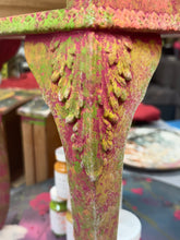 Hand painted pink bedside