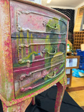 Hand painted pink bedside