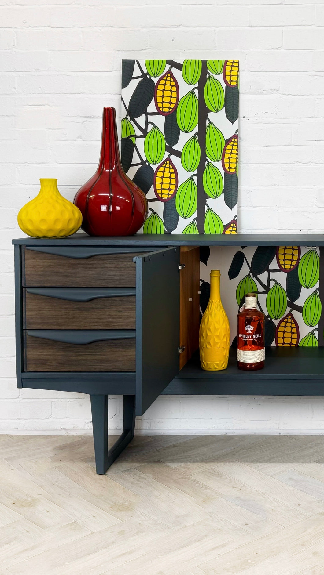 Marimekko Style Sideboard and Cocktail Cabinet in Hague Blue / Cambridge