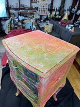 Hand painted pink bedside