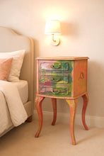 Hand painted pink bedside