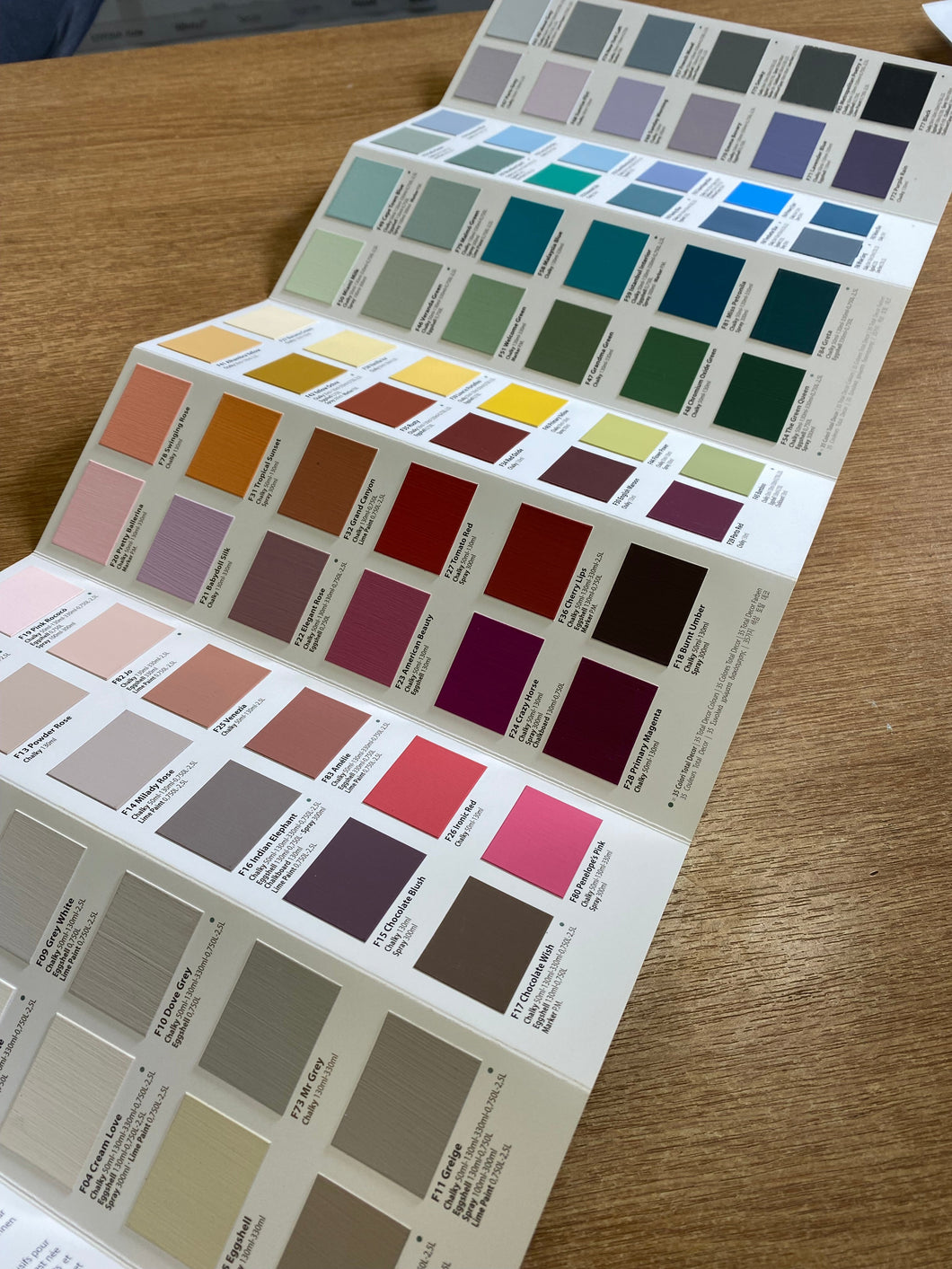 Fleur Printed Colour Chart