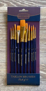 Set of 10 Taklon Artist Brushes - Colour Me KT