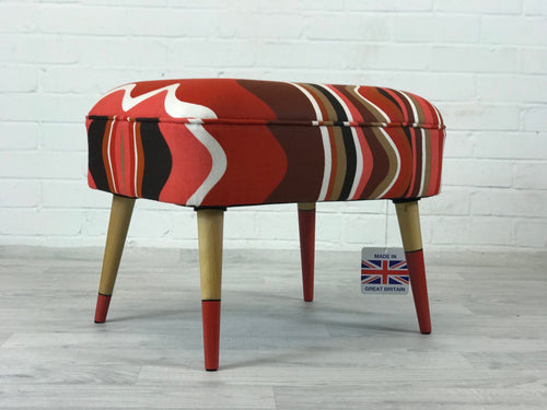 Ministry of Upholstery Contemporary Orange Stool - colourmekt