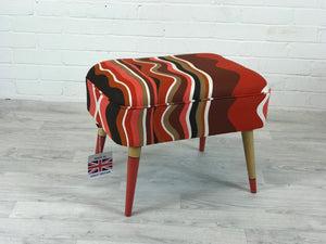 Ministry of Upholstery Contemporary Orange Stool - colourmekt