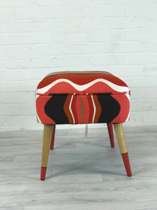Ministry of Upholstery Contemporary Orange Stool - colourmekt