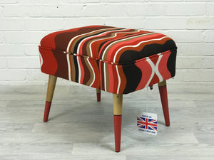 Ministry of Upholstery Contemporary Orange Stool - colourmekt