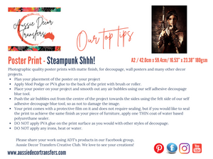 SALE 30% OFF Steampunk Shhh! - Poster Print