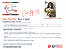 SALE 30% OFF Queen of Spades - Luxe Decoupage Paper - 40gsm