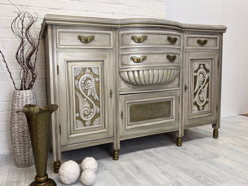 Ornate Sideboard Carved Sideboard Cream Taupe Sideboard