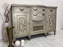 Ornate Sideboard, Carved Sideboard, Cream Taupe Sideboard