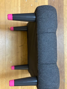 Pink and Grey Buttoned Footstool